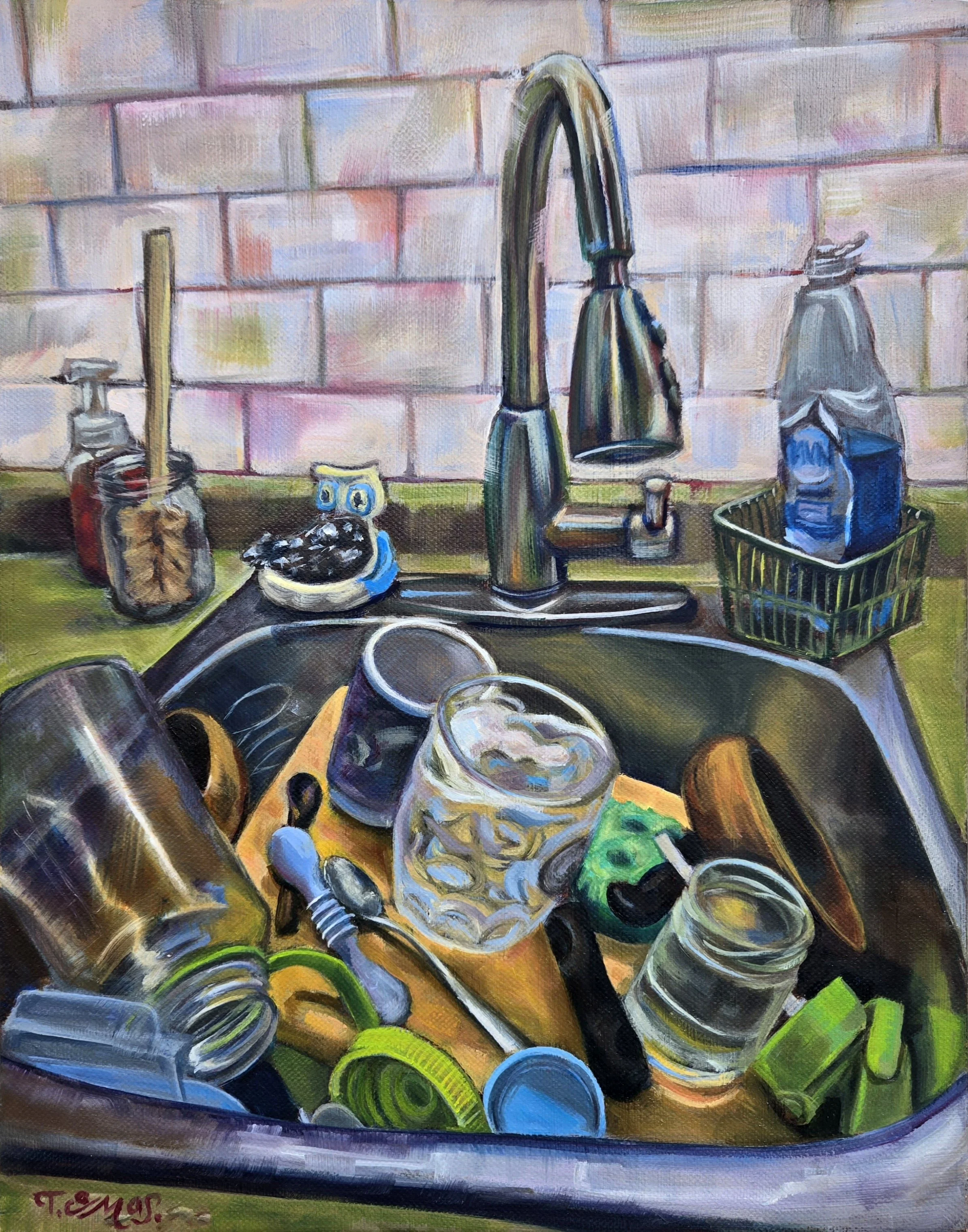 Dirty Sink, 11"x14", Oil on Canvas