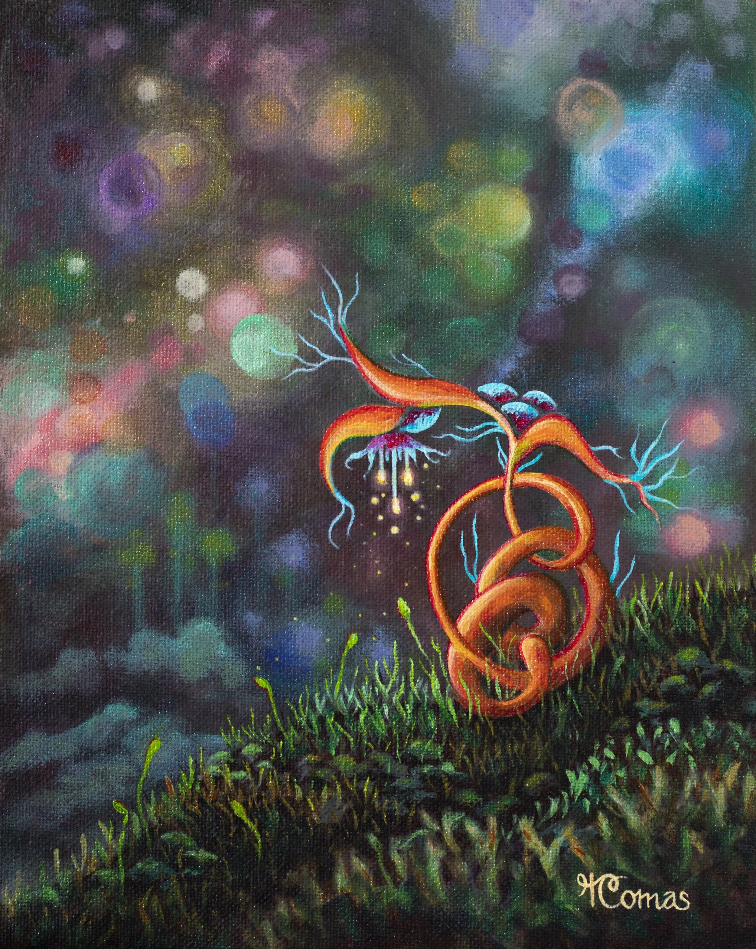 Alien Plant, 8"x10", Acrylic on Canvas