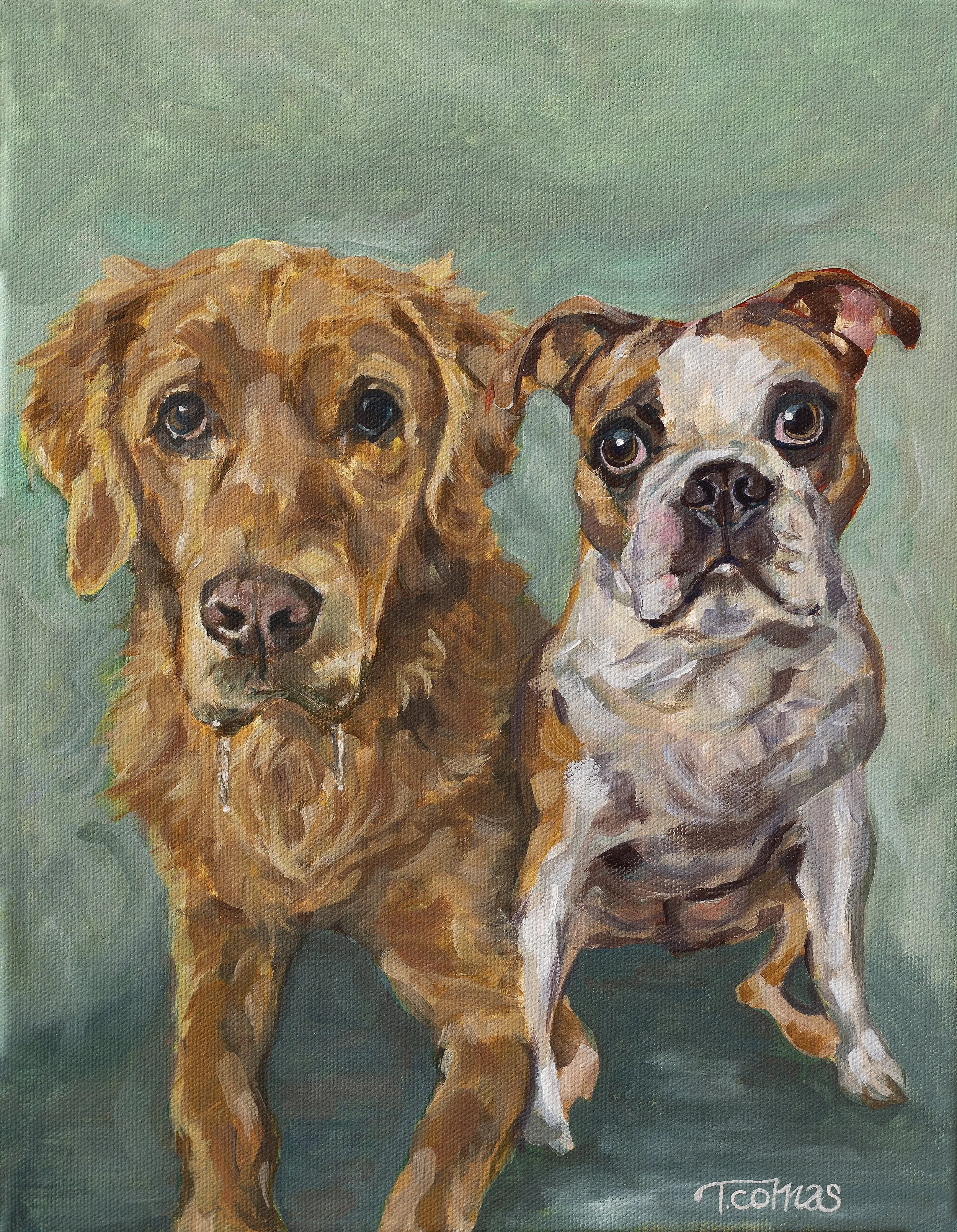 Russell & Rosie, 11"x14" Acrylic on Canvas