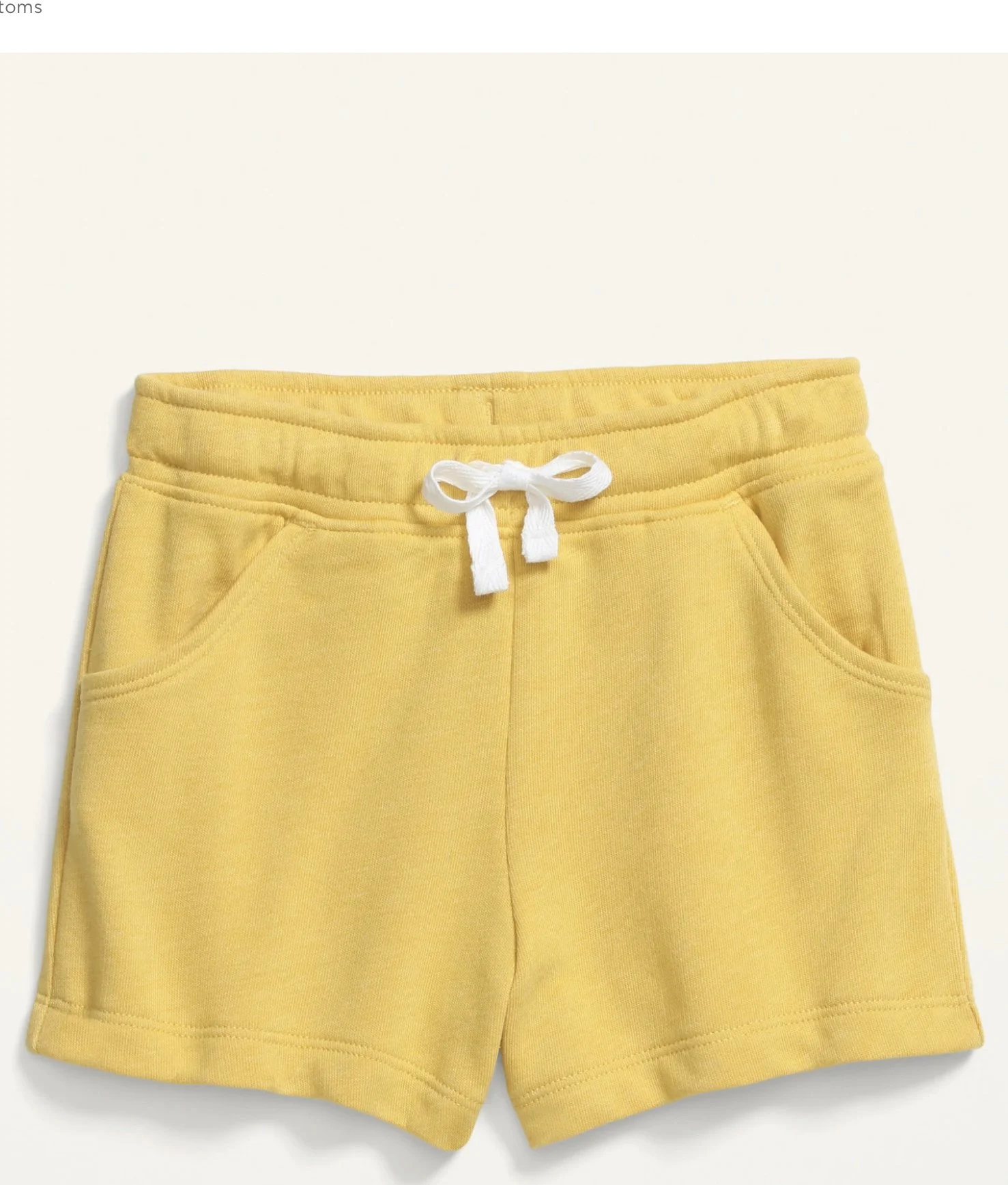 Functional-Drawstring French Terry Pull-On Shorts for Toddler Girls