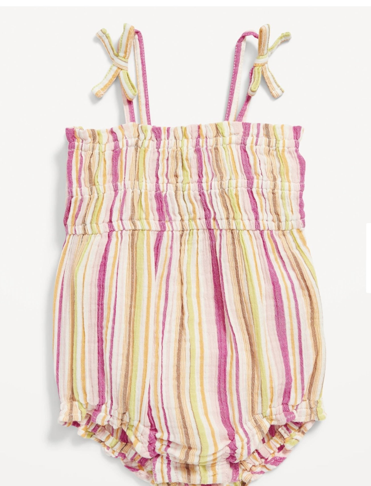 Matching Sleeveless Tie-Bow One-Piece Romper for Baby