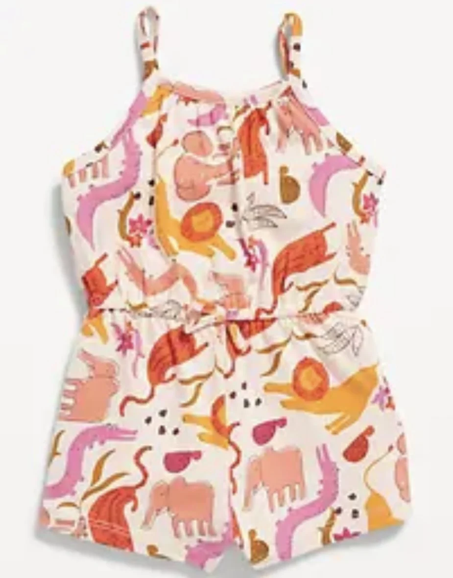 Sleeveless Printed Jersey-Knit Romper for Baby