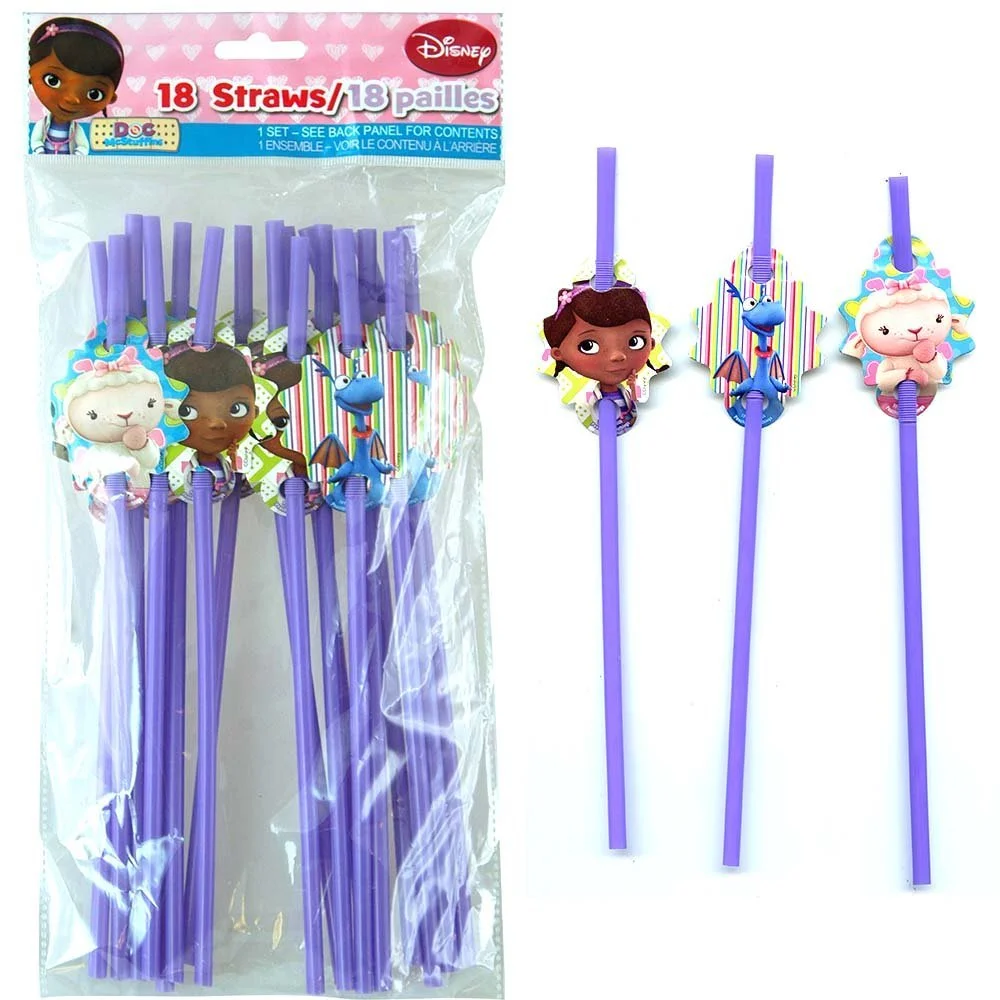 Doc McStuffins 18pk Character Straws in Printed Polybag and header