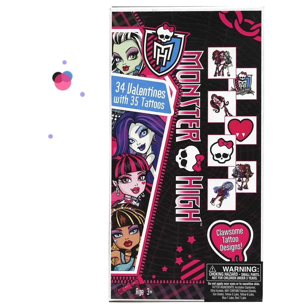 Monster High Deluxe 34ct Valentine Cards With tattoos Item: 4159500
