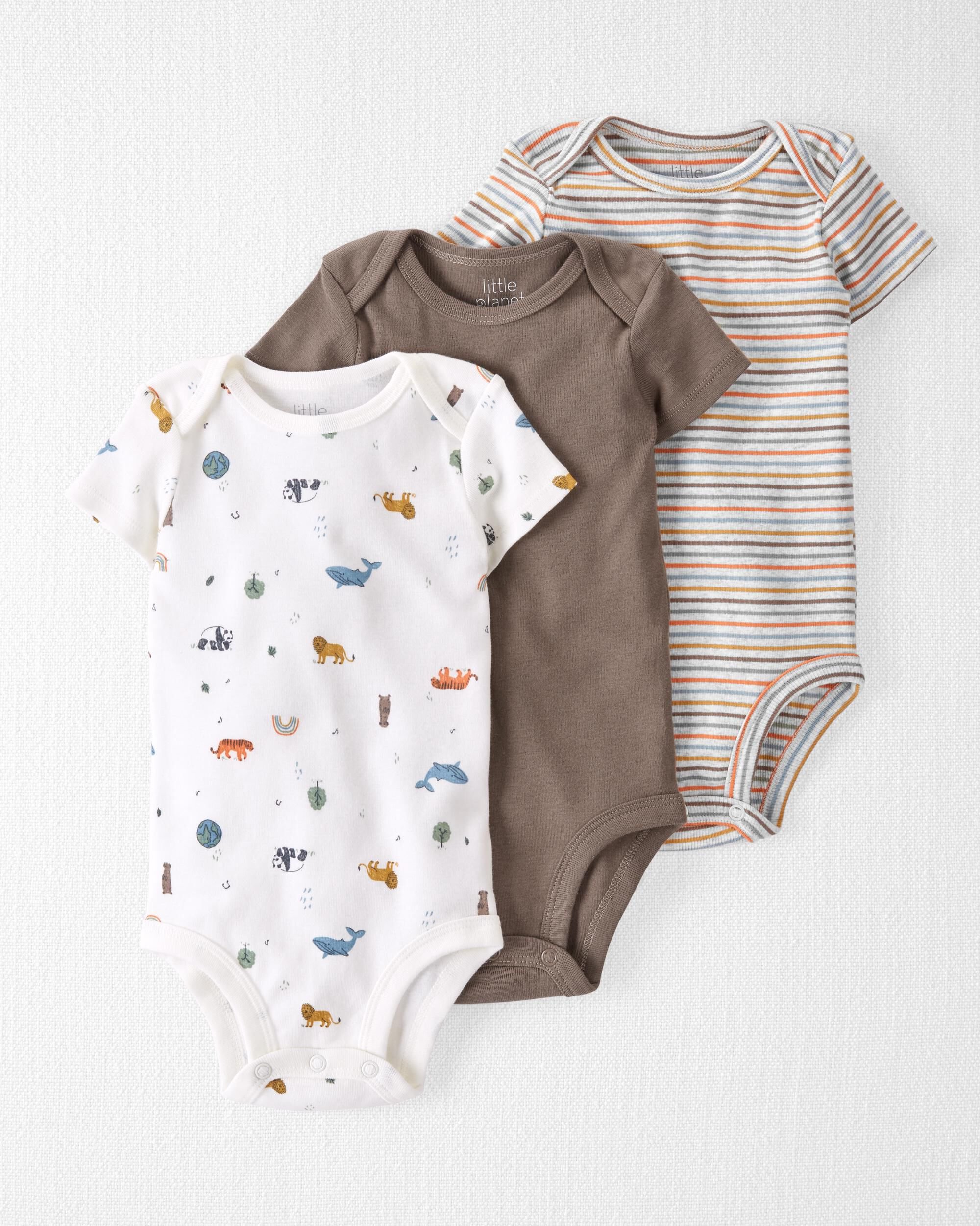 Baby 3-Pack Organic Cotton Bodysuits