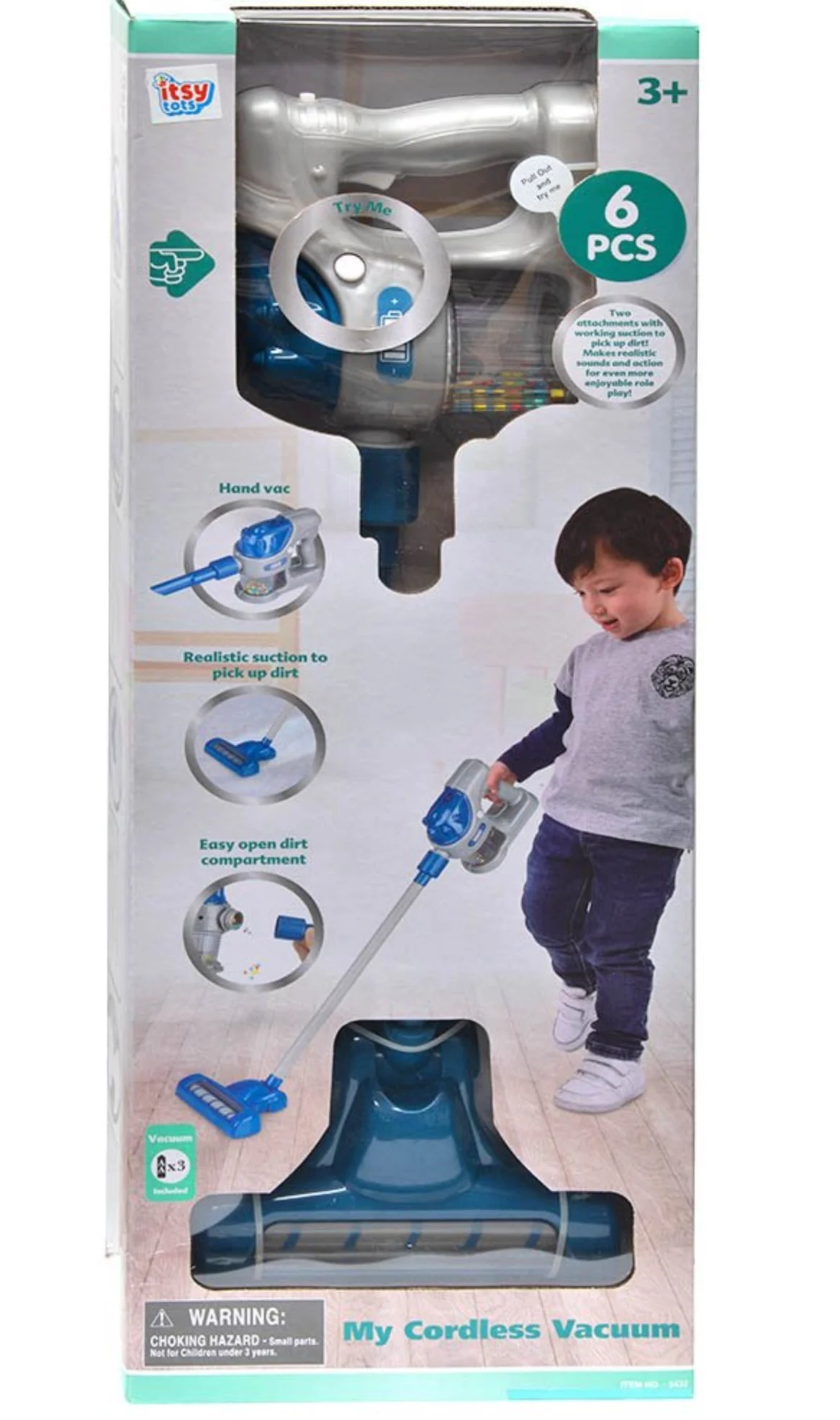 Itsy Tots My Cordless Battery Operated Vacuum with accessories