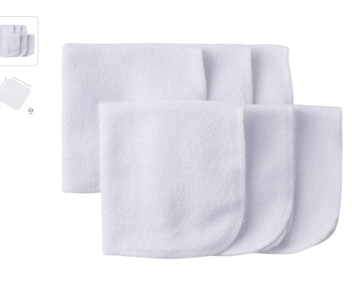 6-pack White Washcloth