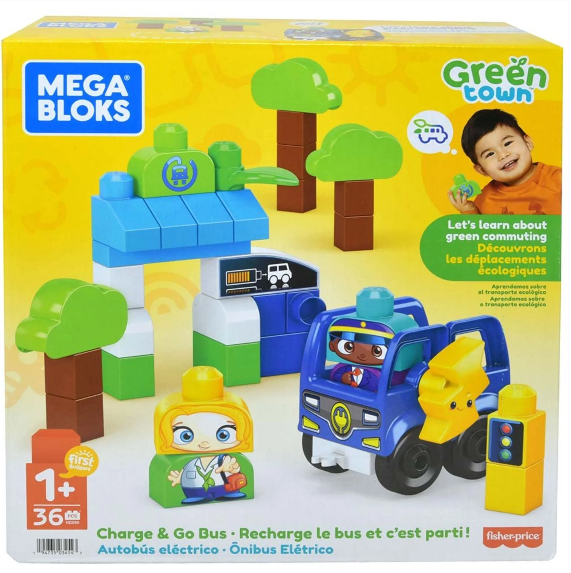 Mega Bloks Green Town Charge & Go Bus