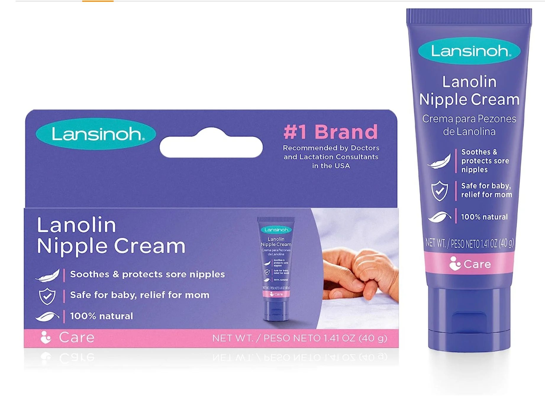 Lansinoh Lanolin Nipple Cream, Safe for Baby and Mom,