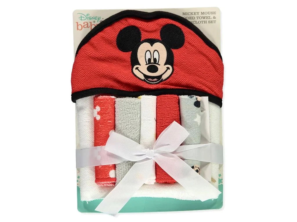 Mickey Baby Towel with 5 Washcloths