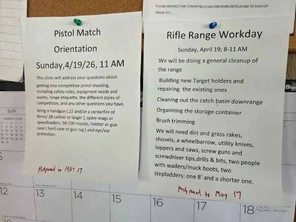 Rifle Range Work Day and Pistol Orientation 