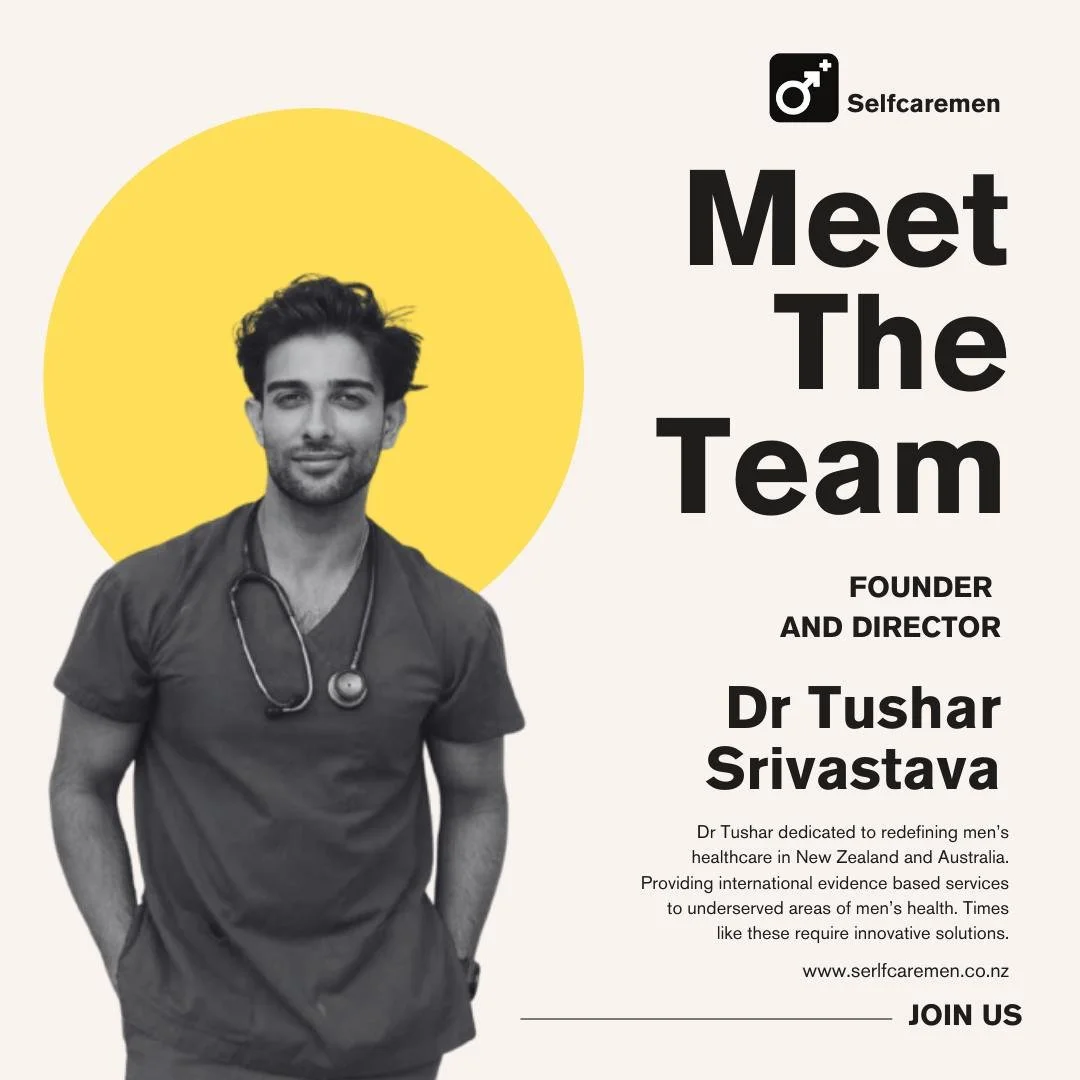 Meet Dr Tushar, Founder and Director of Selfcaremen. At Selfcaremen, we are dedicated to redefining men&rsquo;s healthcare in New Zealand and Australia. Men are time and time being underserved for their problems. We believe all men should have access
