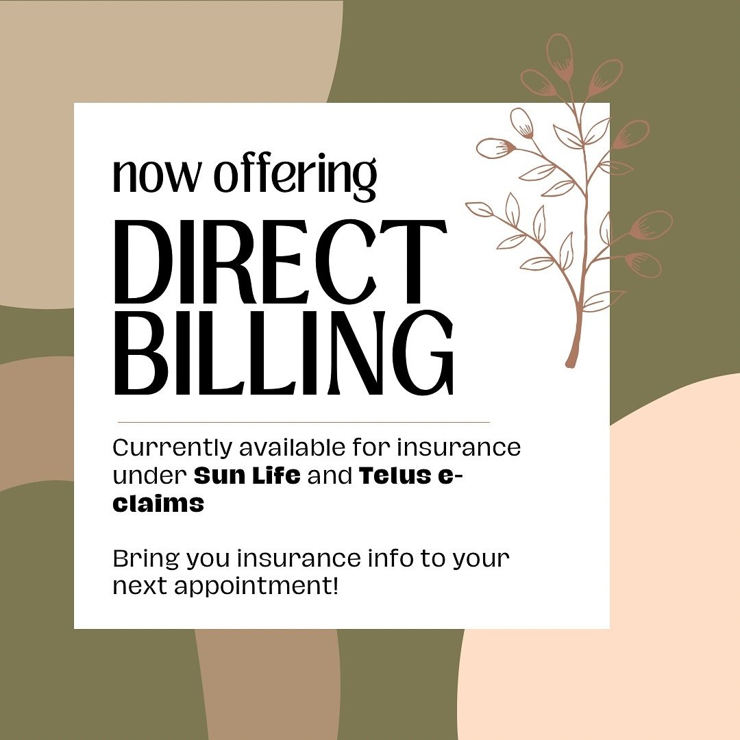 We now offer direct billing for insurance under Sun Life and Telus e-claims! ✨ We can direct bill for massage, acupuncture, as well as gua sha and ear seeds, if your insurance plan covers these services. Bring your insurance info to your next appoint