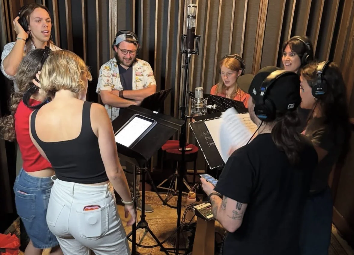 At MAX Studios recording ensemble vocals