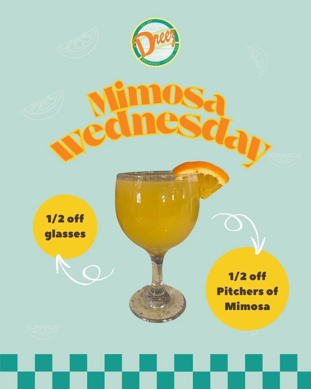 Sip, smile, repeat &mdash; it&rsquo;s Mimosa Wednesday at Dreez! &frac12;-price mimosas all day, even pitchers! 

📍 405 Silver St, Elko

#Elkodreez #explorenevada #familyrunbusiness #foodie #elkonv #nevadalife #nv #nevadafoodies
