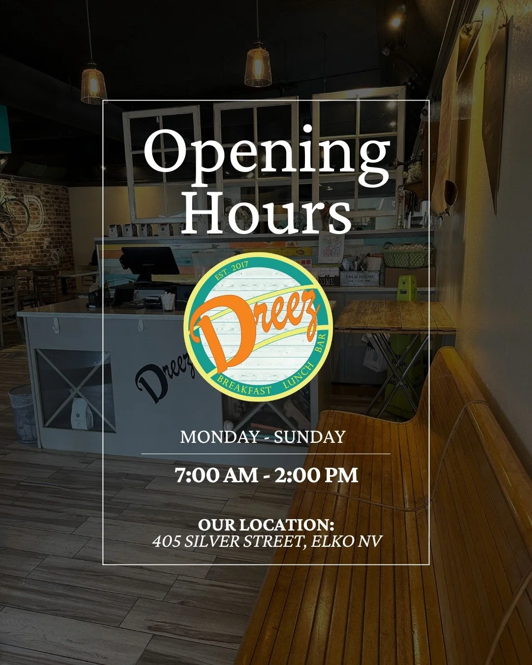 Delicious food, friendly faces, and good vibes, that&rsquo;s what we&rsquo;re all about at Dreez. ☀️ Open 7 AM&ndash;2 PM daily!

#Elkodreez #explorenevada #familyrunbusiness #foodie #dreezbreakfast #brunchspot