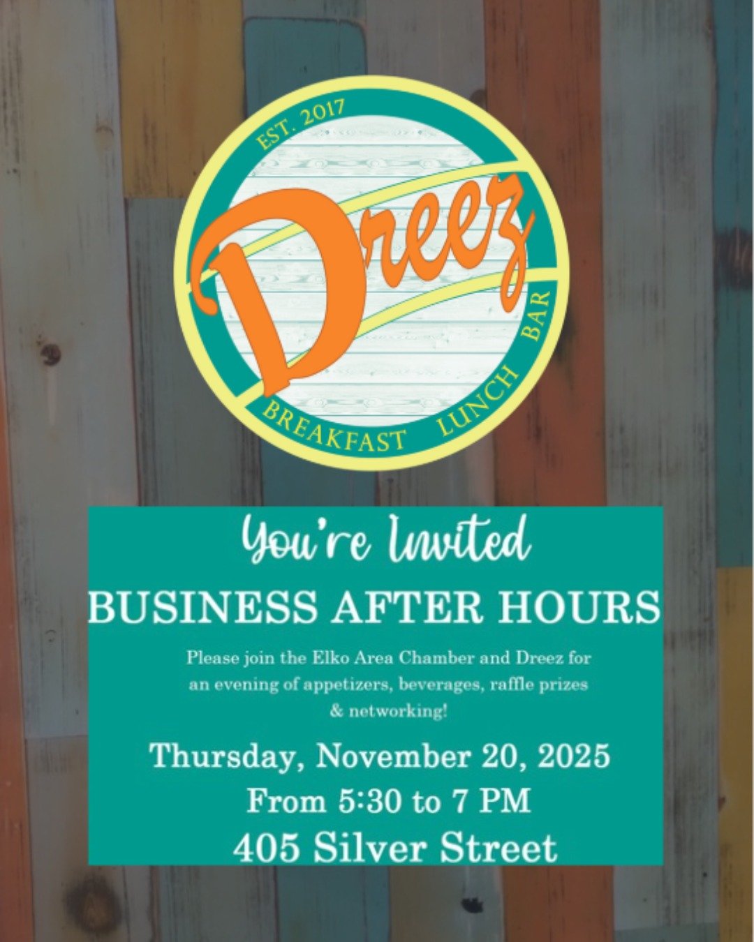 Join us for Business After Hours on Thursday, November 20th from 5:30pm to 7pm!