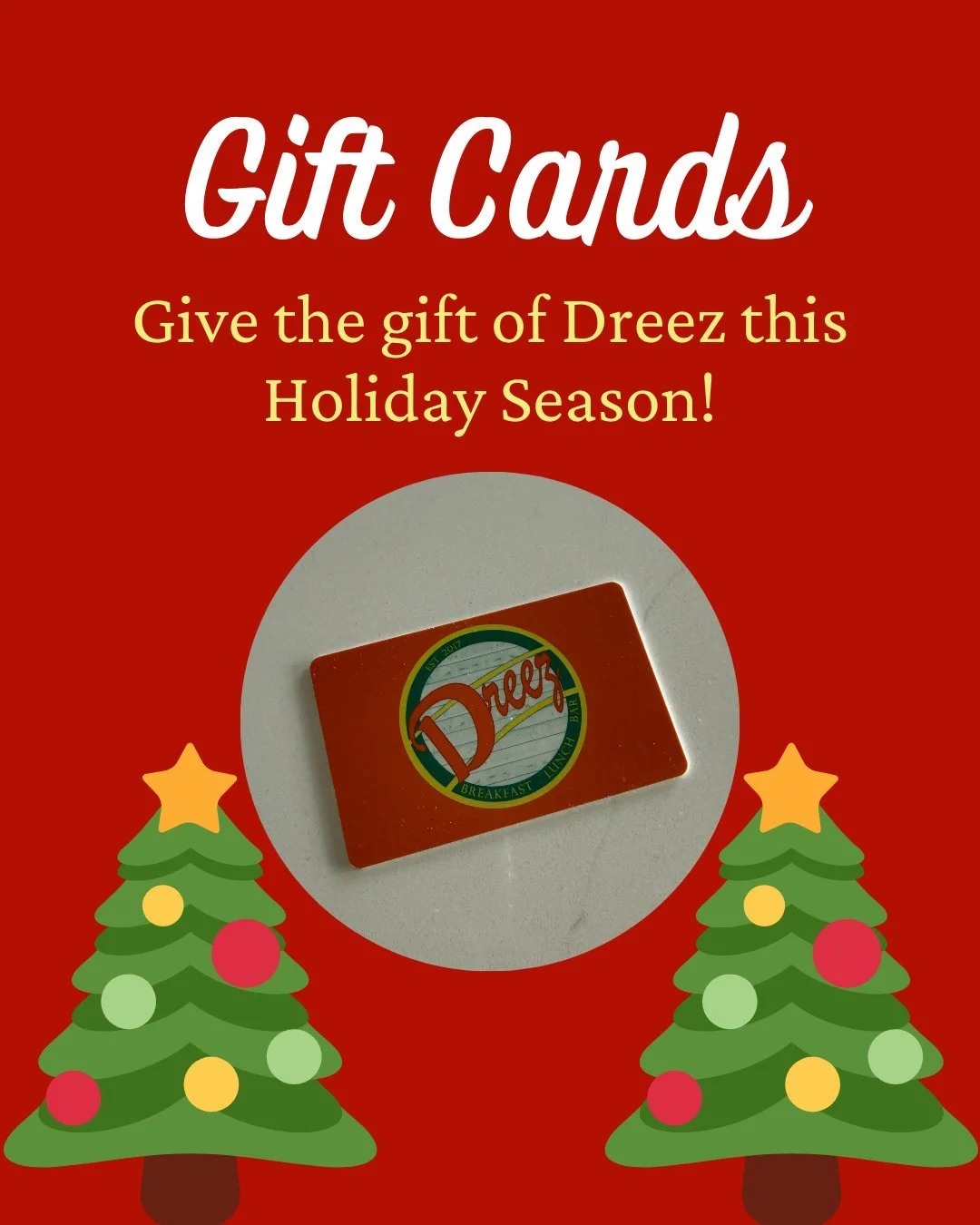 Spread some holiday cheer with a Dreez gift card! Whether it&rsquo;s breakfast, brunch, or lunch, it&rsquo;s the gift everyone will enjoy. 🎄❤️
 
📍 405 Silver St, Elko

#Elkodreez #explorenevada #familyrunbusiness #foodie #dreezbreakfast #brunchspot