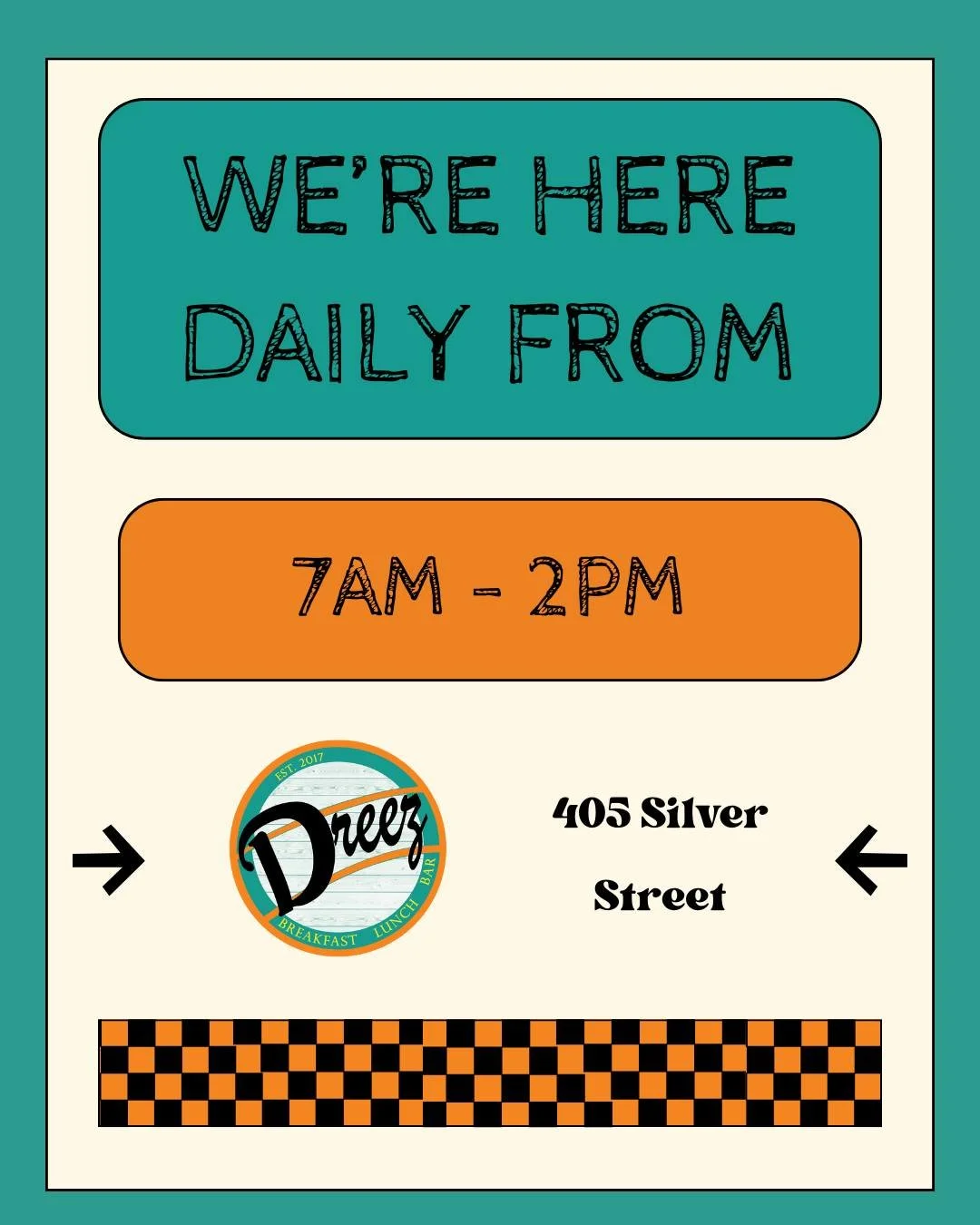 The first stop on the way to a great day. ☀️ We open at 7 AM sharp! Whether you're grabbing coffee and a quick bite or sitting down for a big family breakfast, we're here to start your morning right. See you soon!

📍 405 Silver St, Elko 
#Elkodreez 