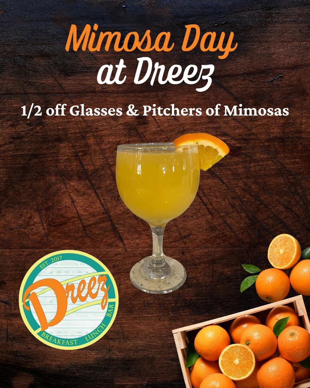 Wednesdays just got better. Half off glasses and pitchers of mimosas &mdash; come in, sit down, and stay a while. 

We're open till 2pm.

Stop by 405 Silver Street and brighten up your Wednesday! 

🥂🍊#Elkodreez #explorenevada #familyrunbusiness #fo