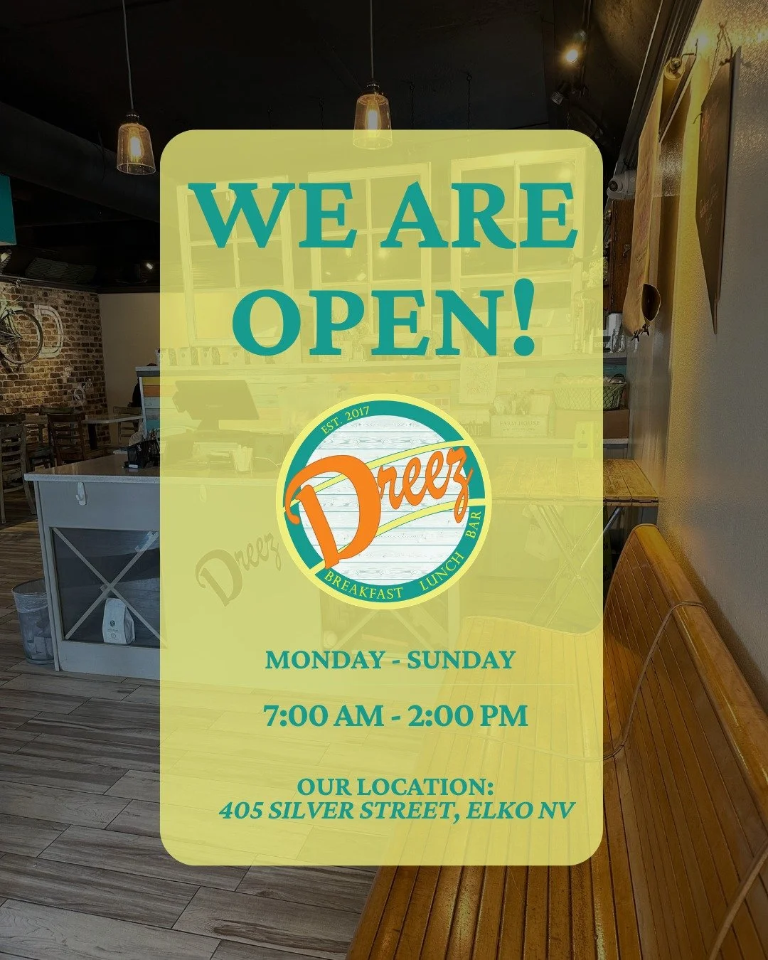 Yes, we're open on Easter! 🐣 Come enjoy breakfast or lunch with the family &mdash; no cooking required. 

📍 405 Silver St, Elko 

#Elkodreez #explorenevada #familyrunbusiness #elkonv