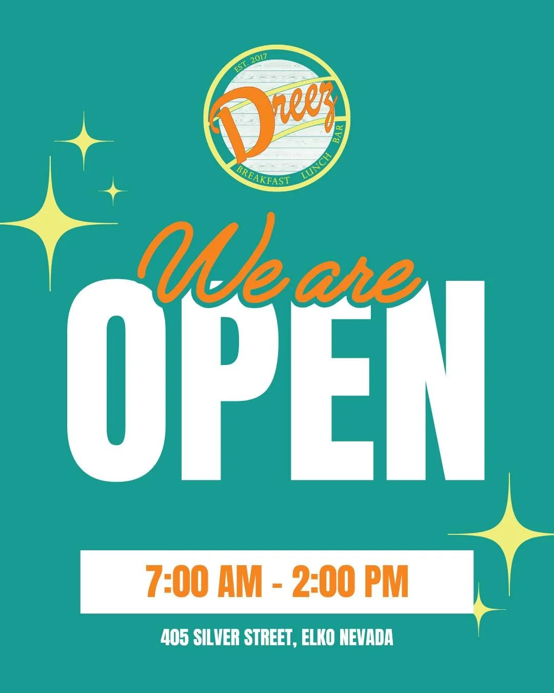 Good food. Good people. Good times. Everything you need is right here. See you at the table!

📍 405 Silver St, Elko, NV 

⏰ Mon&ndash;Sun: 7 AM &ndash; 2 PM 

🌐 dreezelko.com

#Elkodreez #explorenevada #familyrunbusiness #foodie #dreezbreakfast