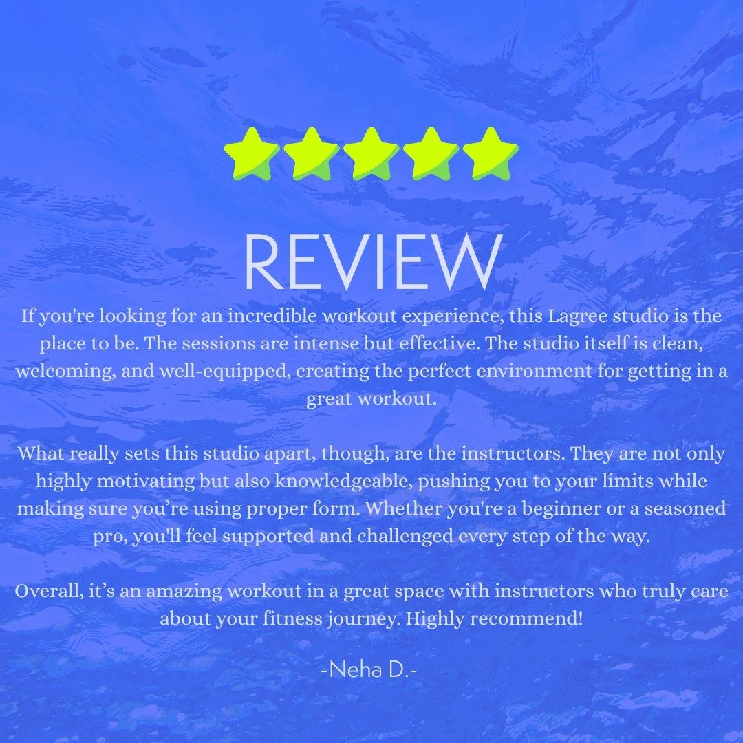 ✨ Member Love Spotlight ✨

At Pacific Core Lagree, this is exactly what we strive for, high-energy classes, supportive coaching, and results that keep you coming back for more. Ready to feel it for yourself?

Book your next class and join the vibe.

