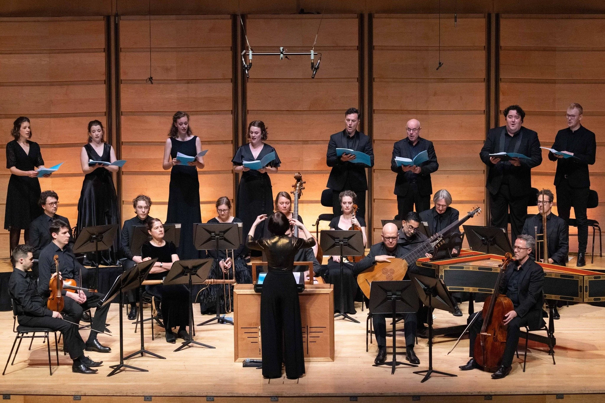Stephanie Dillon on stage at City Recital Hall with Bach Akademie Australia