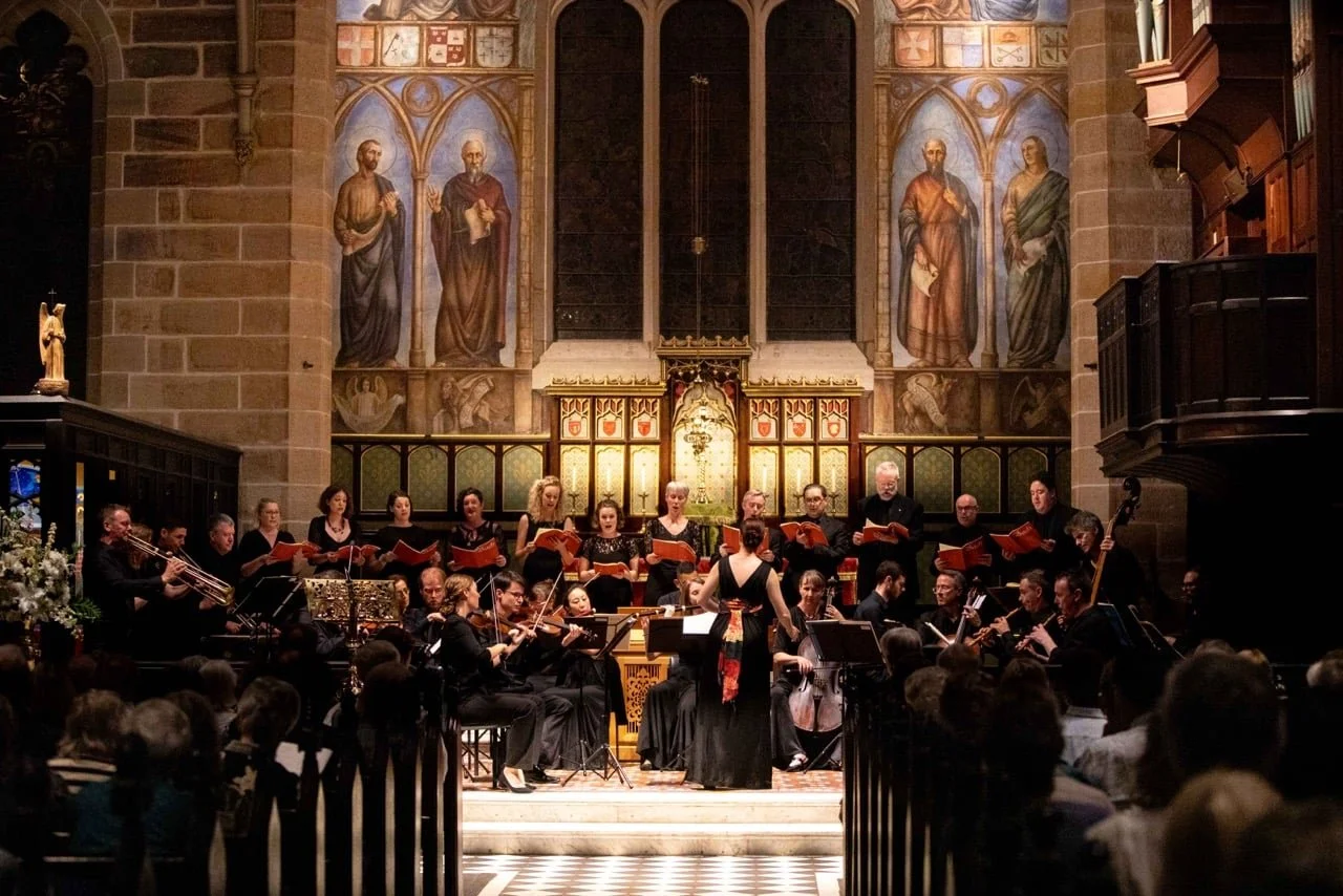 Stephanie Dillon on stage with Bach Akademie Australia