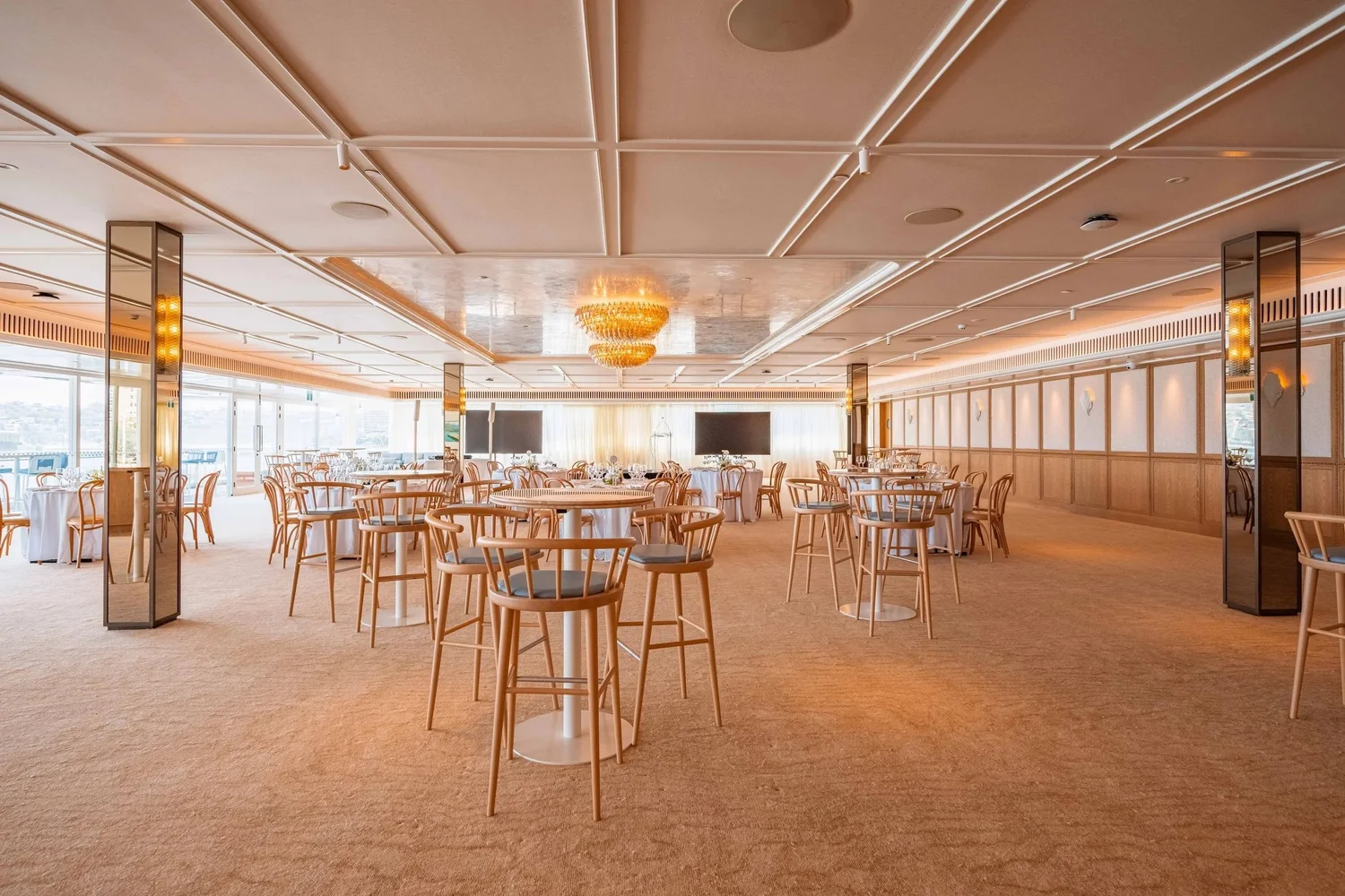 Light-filled Manly Wharf event floor set for a conference