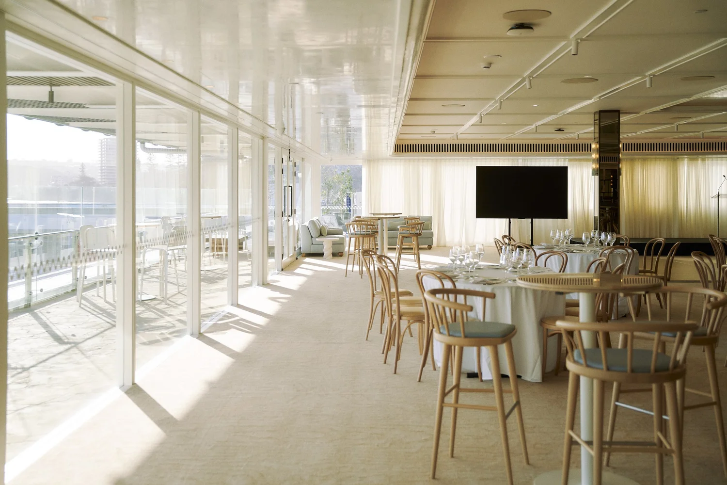 Private terrace overlooking Sydney Harbour at Manly Wharf
