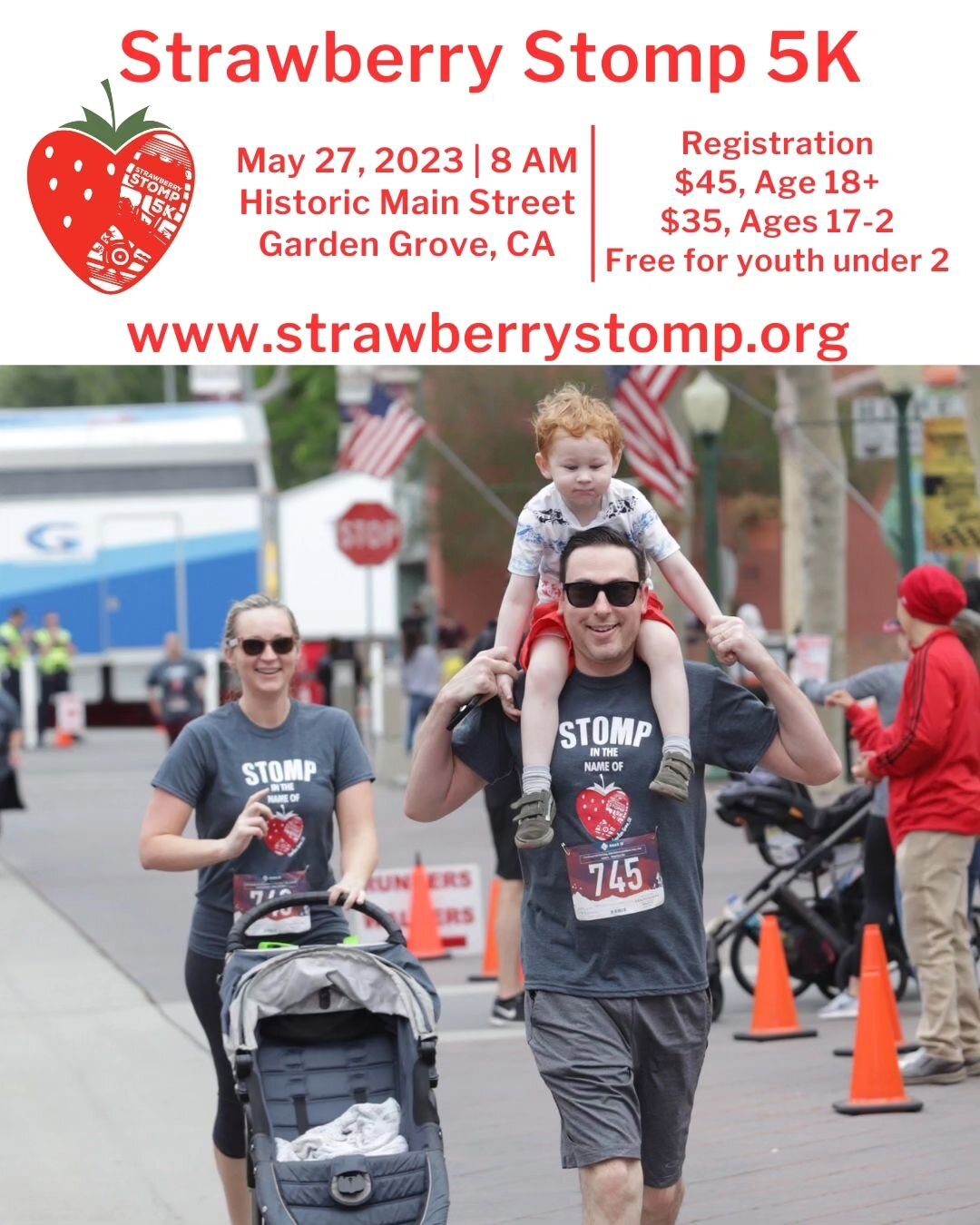 Do you want to support the international Student Exchange Program and Garden Grove Unified School District high school students, while participating in a family fun run during the Garden Grove Strawberry Festival weekend? Then sign up for the 🍓2023 