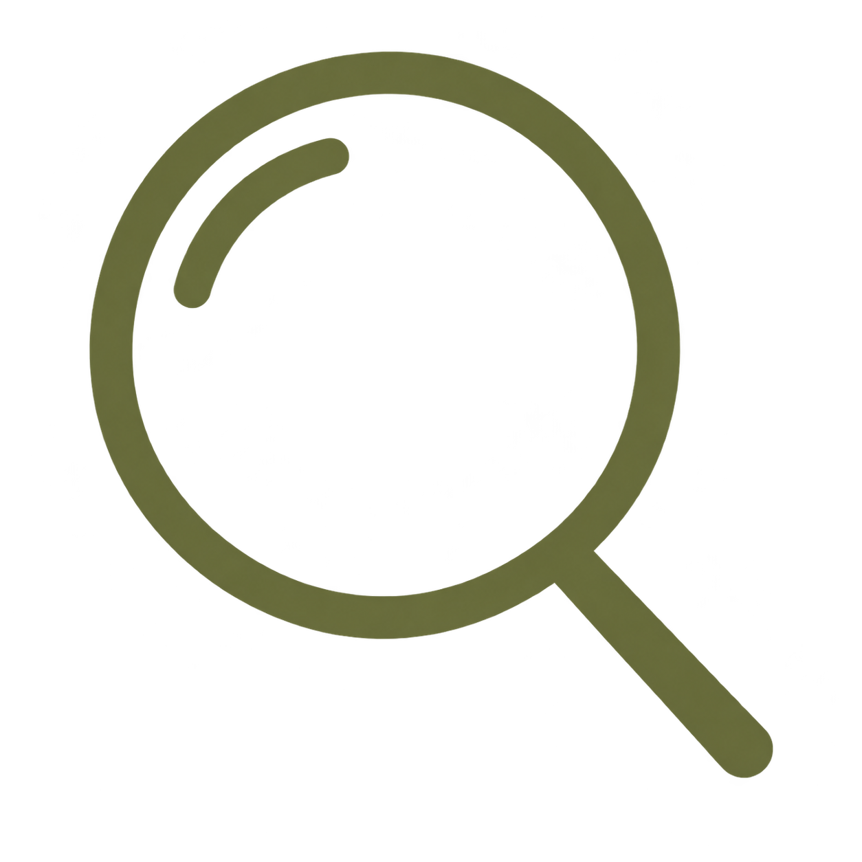 Magnifying glass icon with a black background.