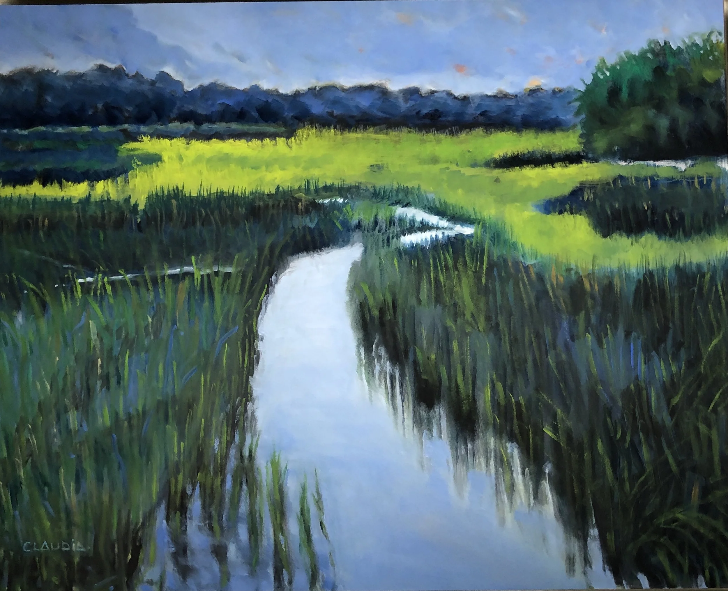 Blue Marsh   |   16 x 24   |   Oil/Cold Wax on Gesso Board
