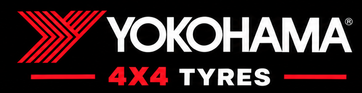 Yokohama 4x4 tires logo on a black background.