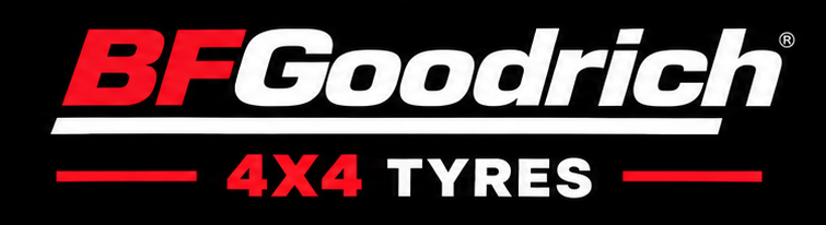 Logo of BFGoodrich 4x4 tires with red, white, and black text