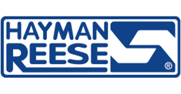 Hayman Reese logo in blue and white with stylized 'H' and 'R'