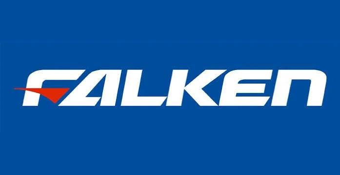 Falken logo with blue background and stylized white text with a red underline.