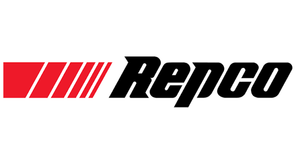Repsco logo with red diagonal lines and black text on a white background
