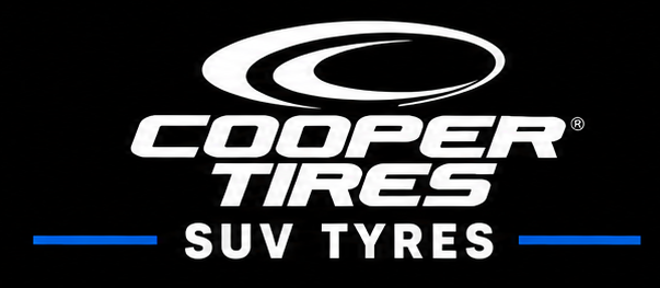 Cooper Tires SUV tires logo on black background.