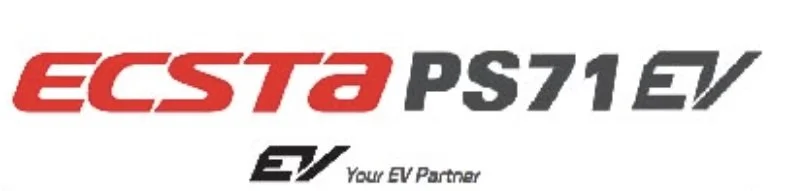 Logo with red and black text reading 'ECS T a PS71 EV' and smaller black text below that reads 'Your EV Partner'.