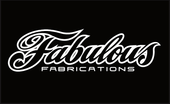 Logo for Fabolous Fabrications with stylized text on a black background.