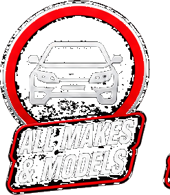 A sign featuring a silver car illustration with a red and black circular background and the text 'All Makes & Models' underneath.