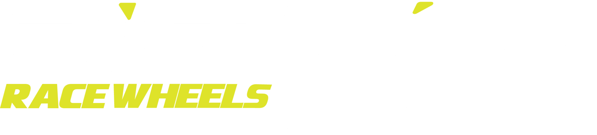 Logo of RACE WHEELS with a stylized wheel design in yellow and green colors.