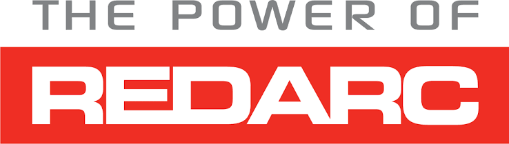 Text saying 'The Power of REDARC' with a red background.