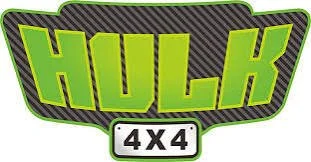 Hulk 4x4 logo with green text on a black and gray background
