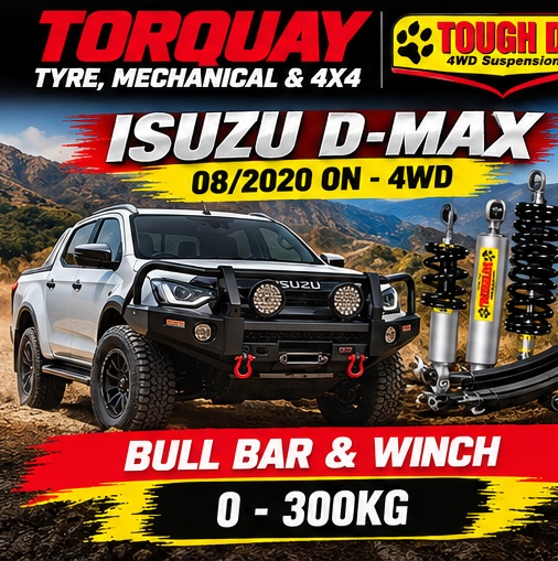 Isuzu D-MAX 08/2020 On – Tough Dog Foam Cell 40mm Lift – Bullbar/Winch – 0-300KG