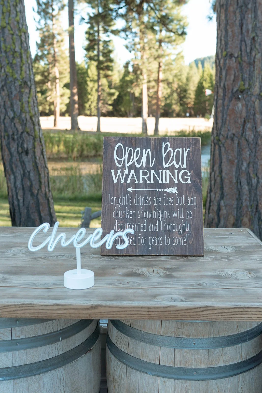 Mobile bar setup wedding mixers garnishes bar tools