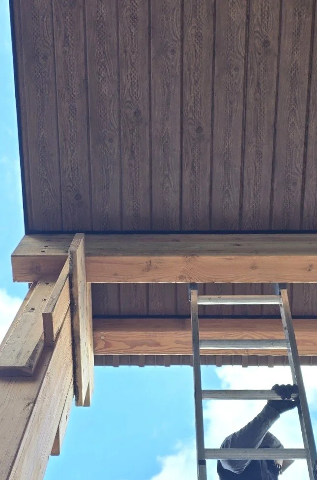 (After Metal Soffit) Project: Sheathing, Blueskin House Wrap, Window Installation, Metal Board & Batten Siding, Metal Soffit & Fascia