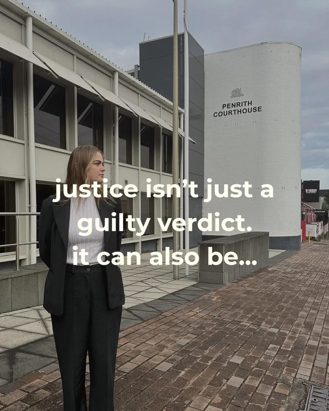 Reframing what justice can be for you can be soooo important during your healing / court journey. I kept telling myself that a guilty verdict wasn&rsquo;t the goal - being proud of myself and standing up for myself was.

Now I&rsquo;m on the other si